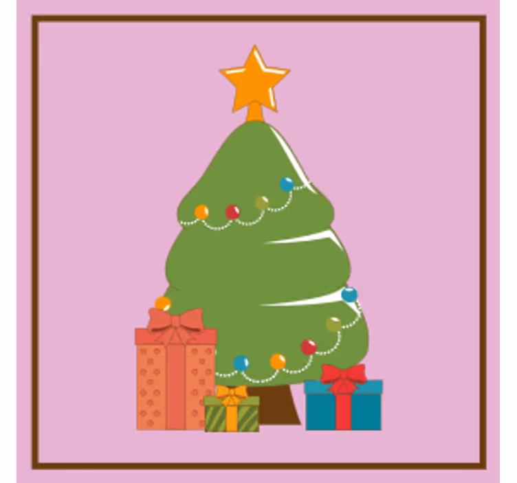 Dessous de verre noël cadeaux décoratifs arbre noël - TenStickers