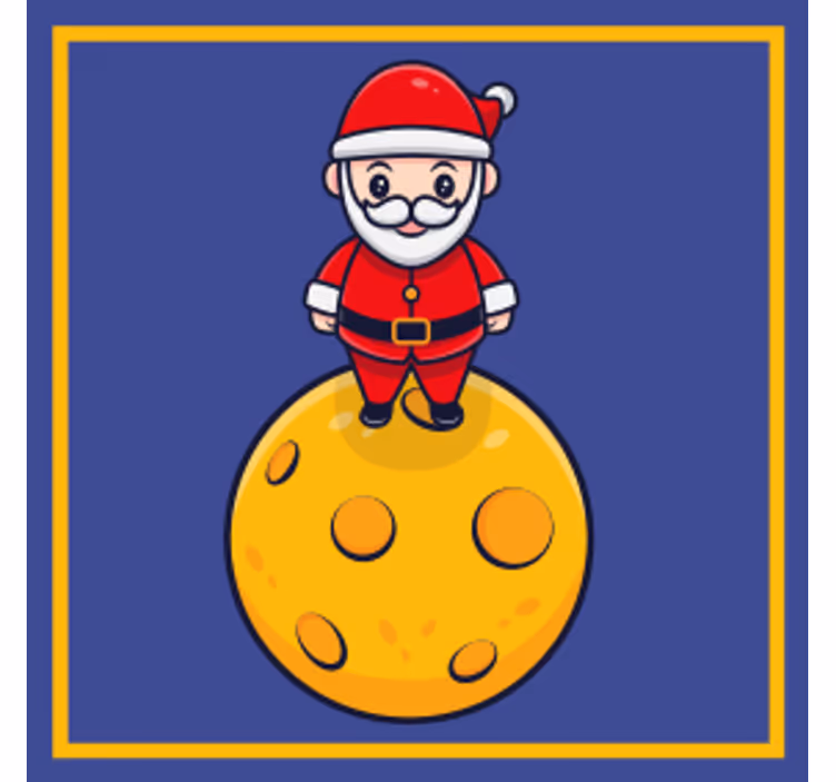 Dessous de verre noël père noël sur fromage - TenStickers
