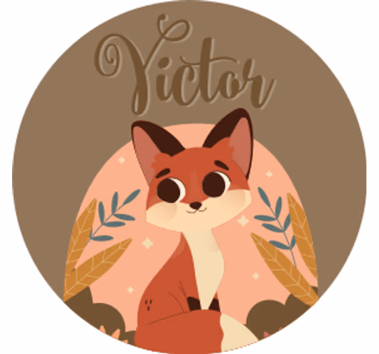 Dessous de verre personnalisable personnage renard mignon - TenStickers