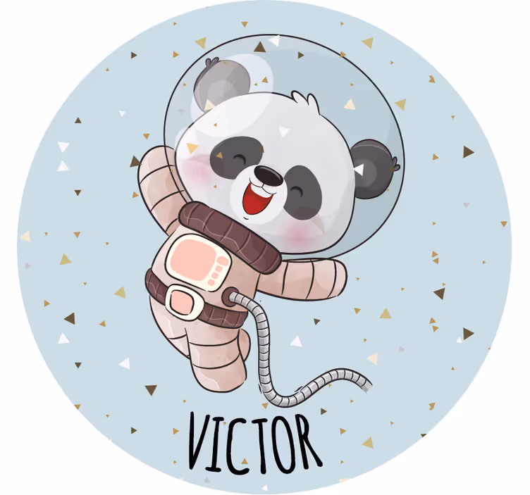 Dessous de verre vintage panda astronaute joyeux - TenStickers