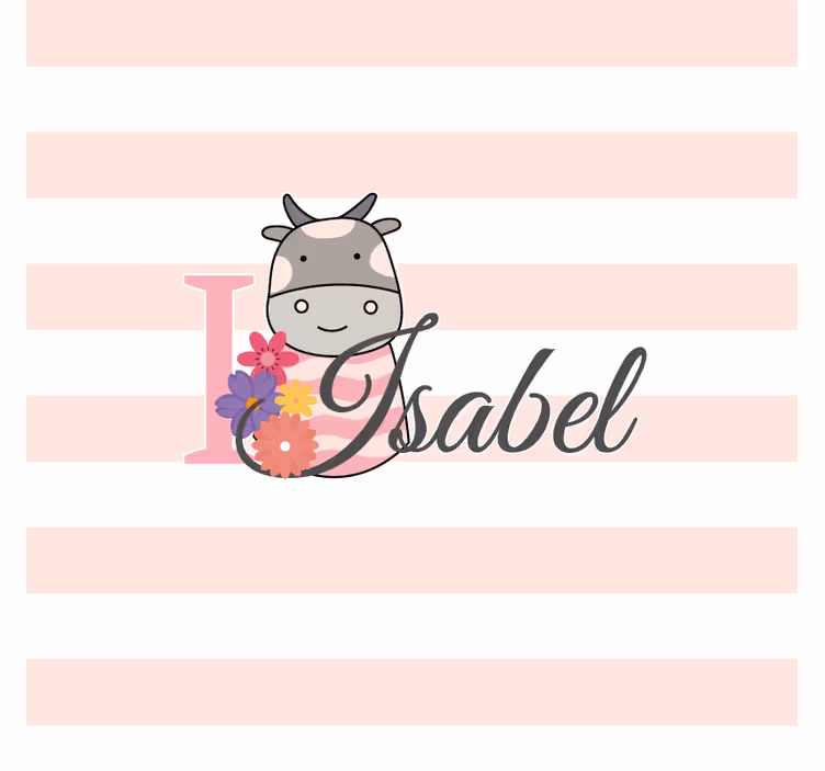 Dessous de verre personnalisable vache florale personnalisée - TenStickers