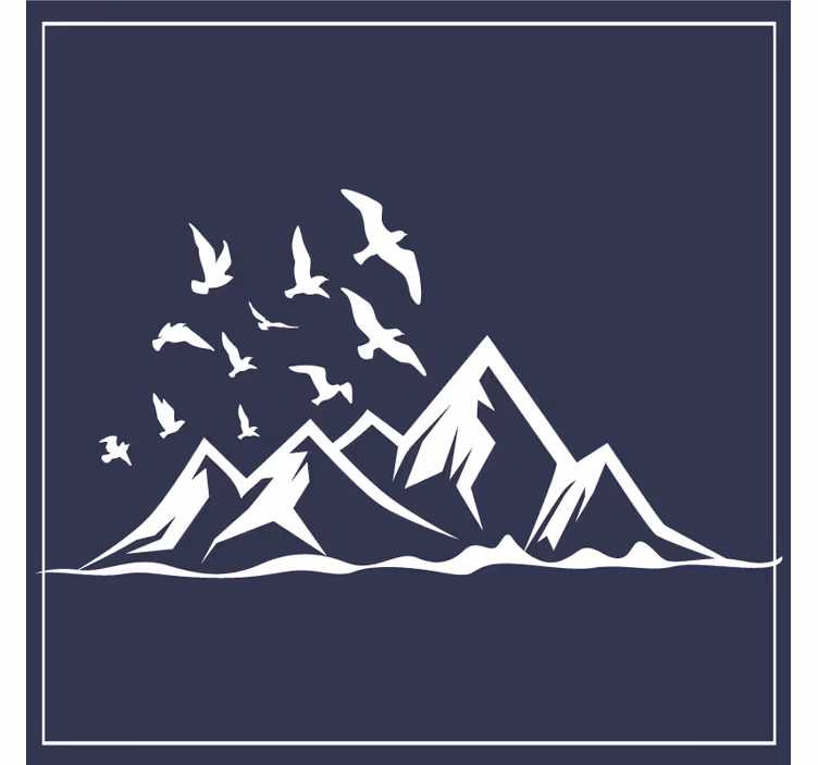 Dessous de verre silhouette de paysage montagneux - TenStickers