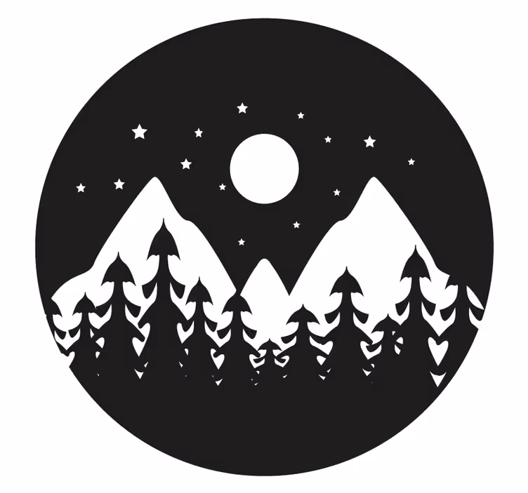 Dessous de verre paysage de montagne nocturne - TenStickers