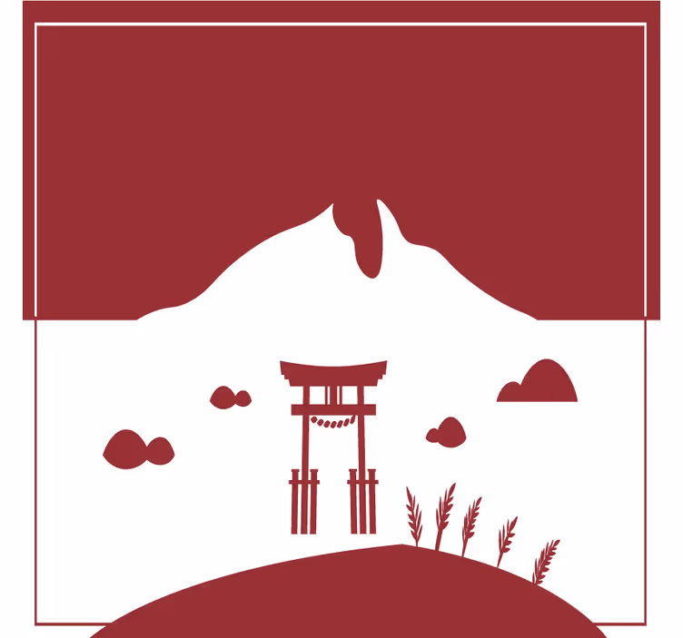 Dessous de verre geek portail torii de montagne - TenStickers