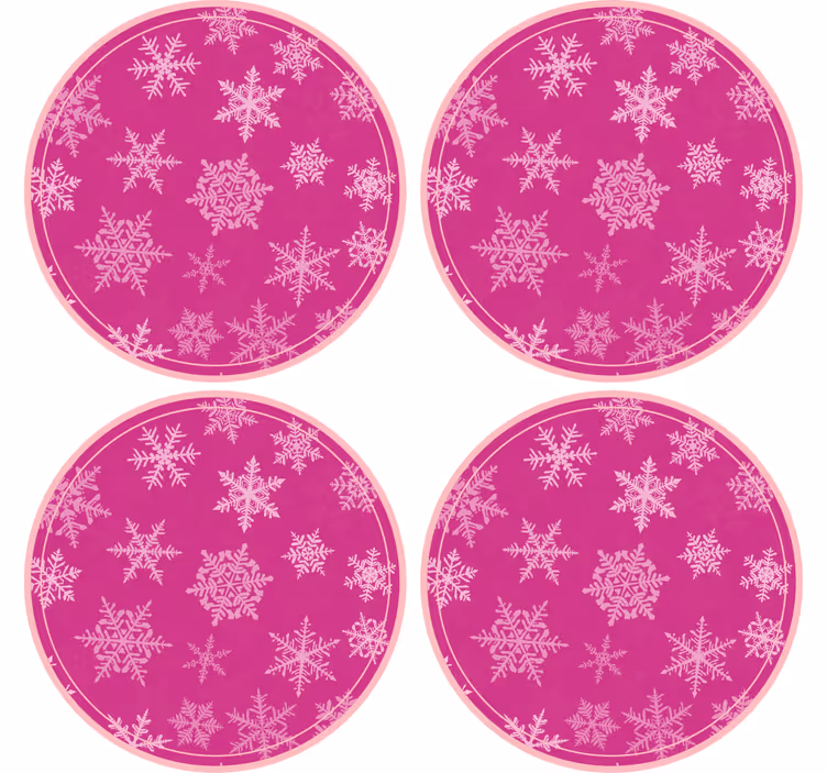 Dessous de verre noël plateau rond motif flocon - TenStickers
