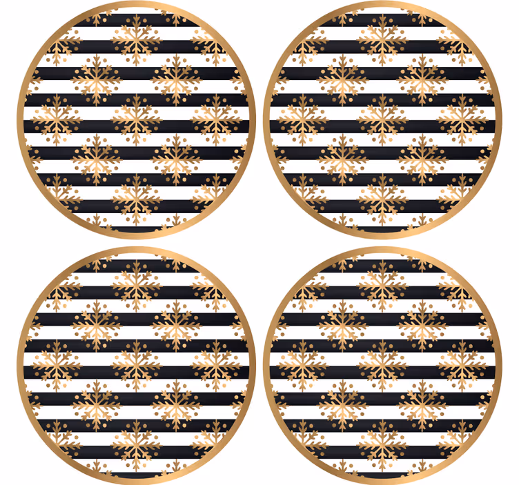 Dessous de verre noël motif flocon rayé - TenStickers