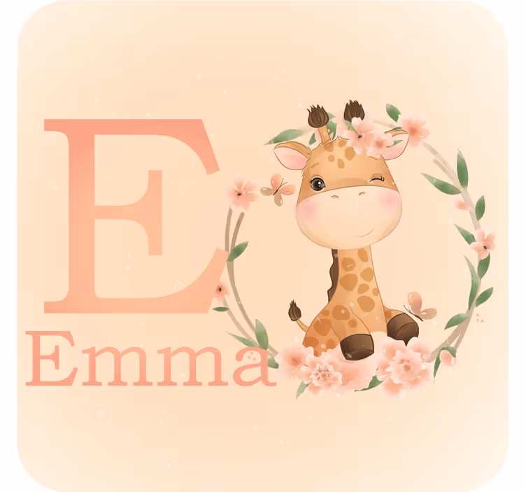 Dessous de verre personnalisable personnage girafe mignon - TenStickers