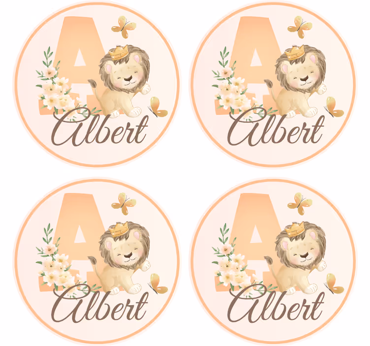 Dessous de verre personnalisable design de lion fantaisiste - TenStickers