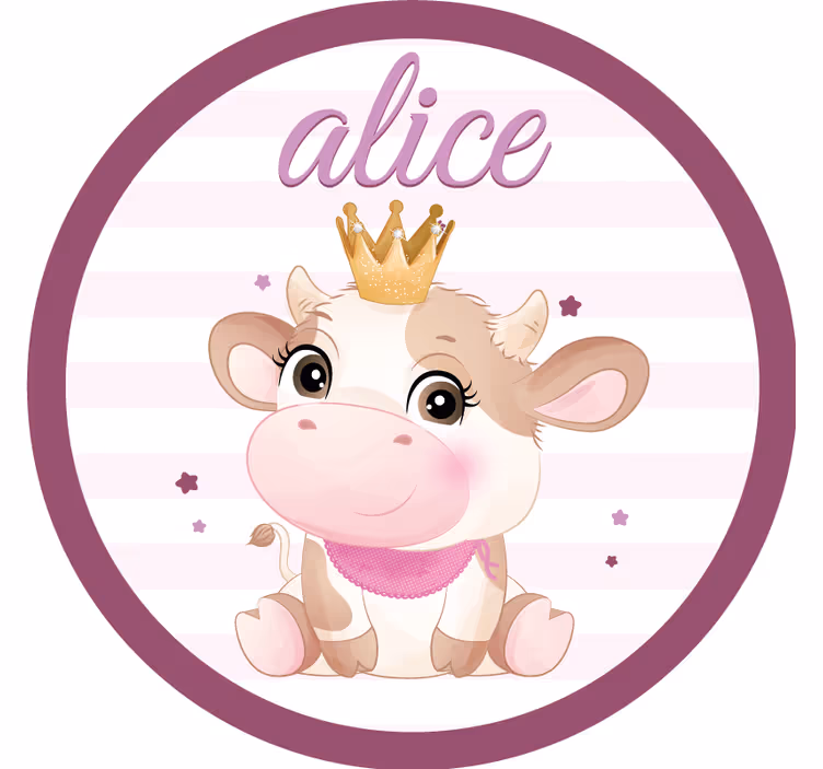 Dessous de verre personnalisable vache adorable - TenStickers
