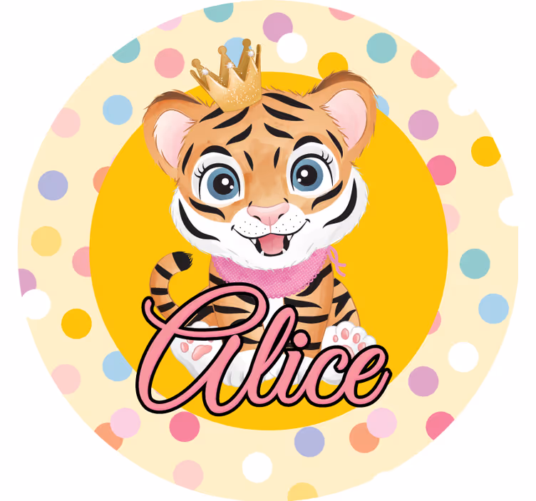 Dessous de verre personnalisable tigre couronné - TenStickers