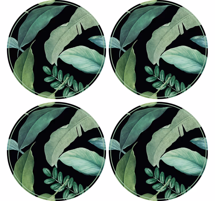Dessous de verre composition verte feuillue - TenStickers