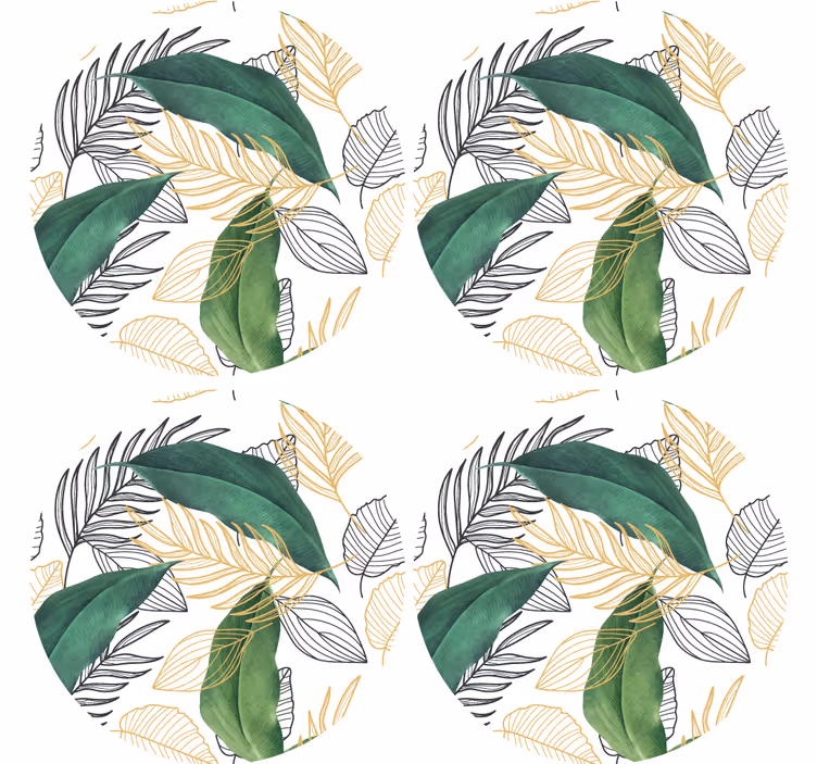 Dessous de verre moderne motif de feuillage luxuriant - TenStickers