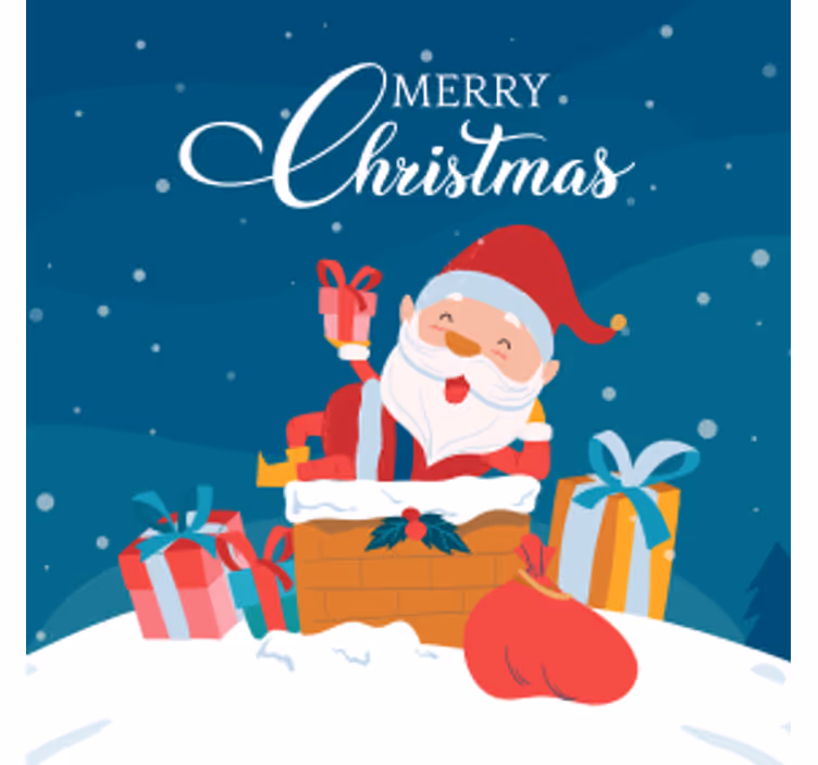 Dessous de verre noël père noël avec cadeaux - TenStickers