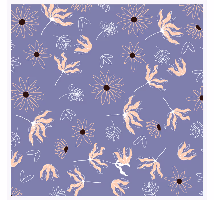 Dessous de verre motifs floraux sur violet - TenStickers