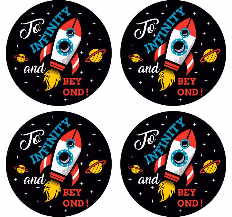 Dessous de verre geek thème lancement de fusée - TenStickers