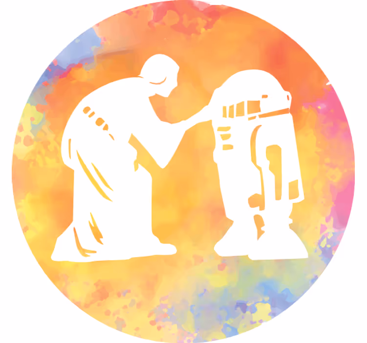 Dessous de verre geek silhouette d'interaction de personnage - TenStickers