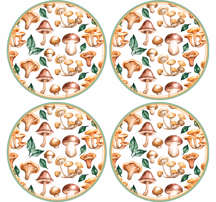 Dessous de verre geek éléments motif champignon - TenStickers