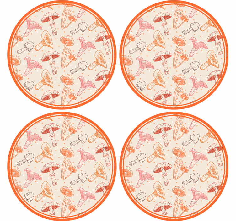 Dessous de verre geek illustration de champignon fantaisie - TenStickers