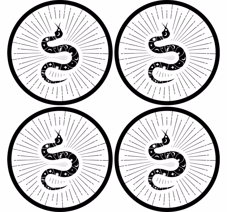 Dessous de verre geek motif serpent abstrait - TenStickers