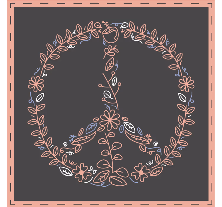 Dessous de verre geek emblème de paix floral - TenStickers