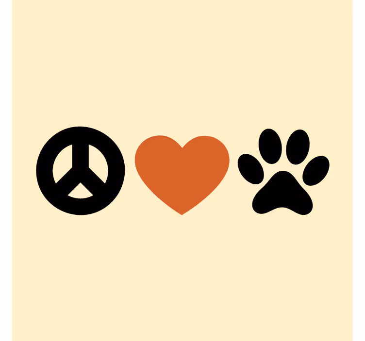 Dessous de verre citation paix amour animaux - TenStickers