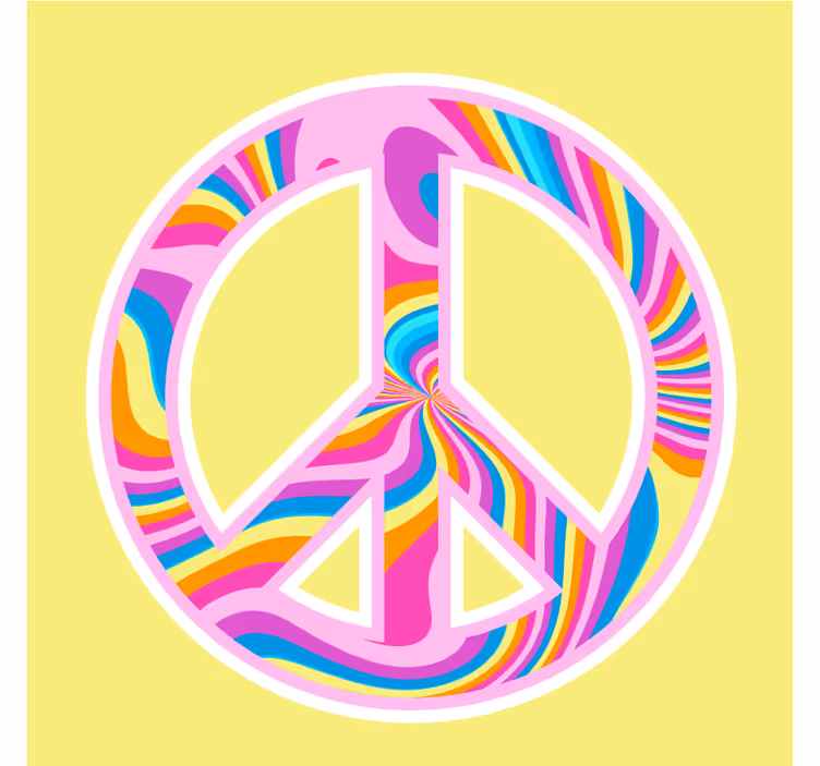 Dessous de verre geek Émblème de paix vibrant - TenStickers