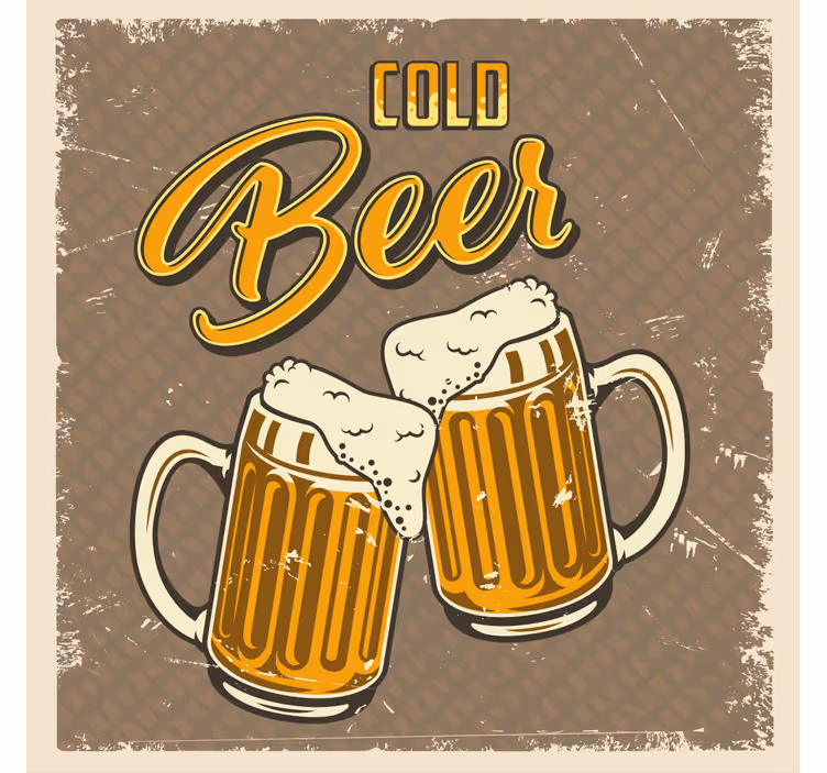 Dessous de verre bière mugs de bière mousseux - TenStickers
