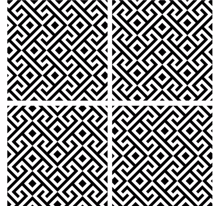 Dessous de verre motif géométrique noir et blanc - TenStickers