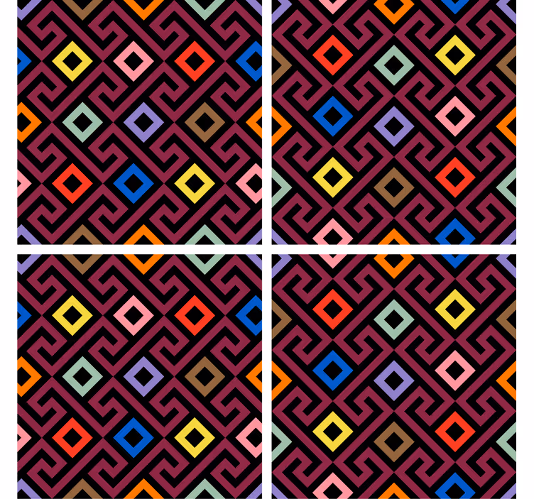 Dessous de verre motif géométrique coloré - TenStickers