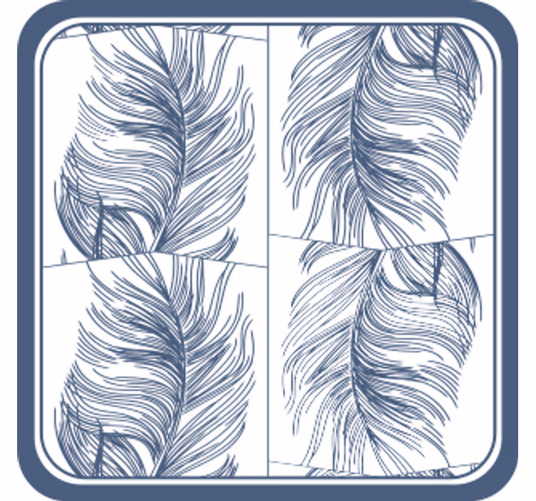Dessous de verre motif plumes élégantes - TenStickers