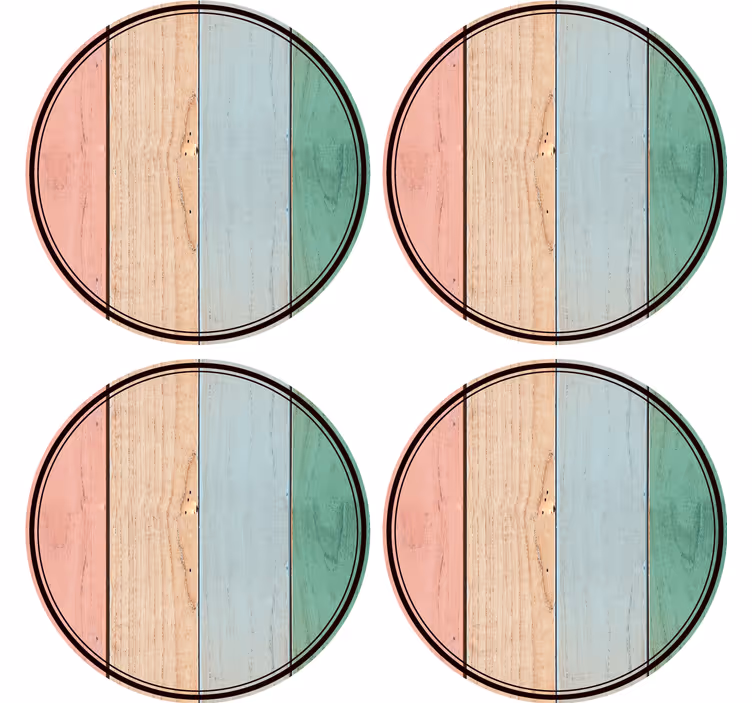Dessous de verre planches en bois colorées - TenStickers