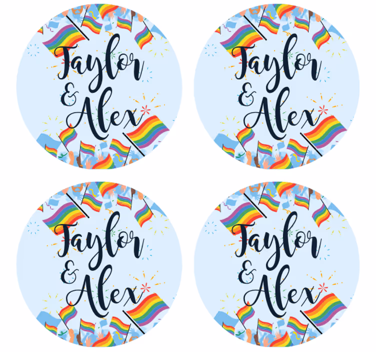 Dessous de verre bière fête des drapeaux arc-en-ciel - TenStickers