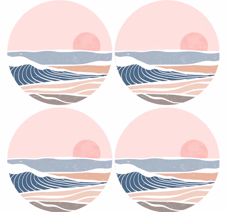 Dessous de verre vagues douces et lever de soleil - TenStickers