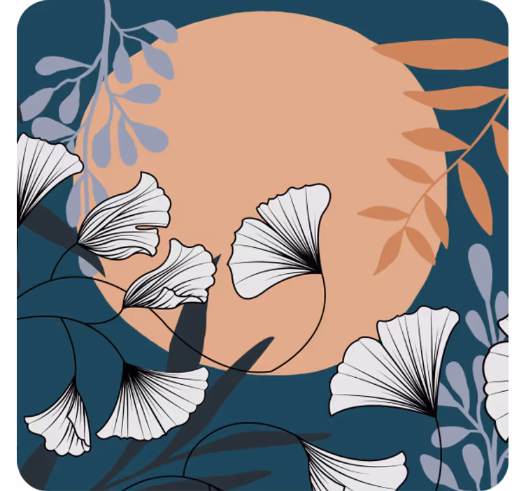 Dessous de verre moderne motif floral ginkgo - TenStickers