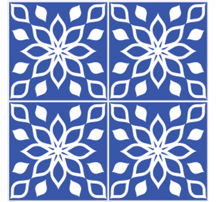 Dessous de verre carreaux fleuris - TenStickers