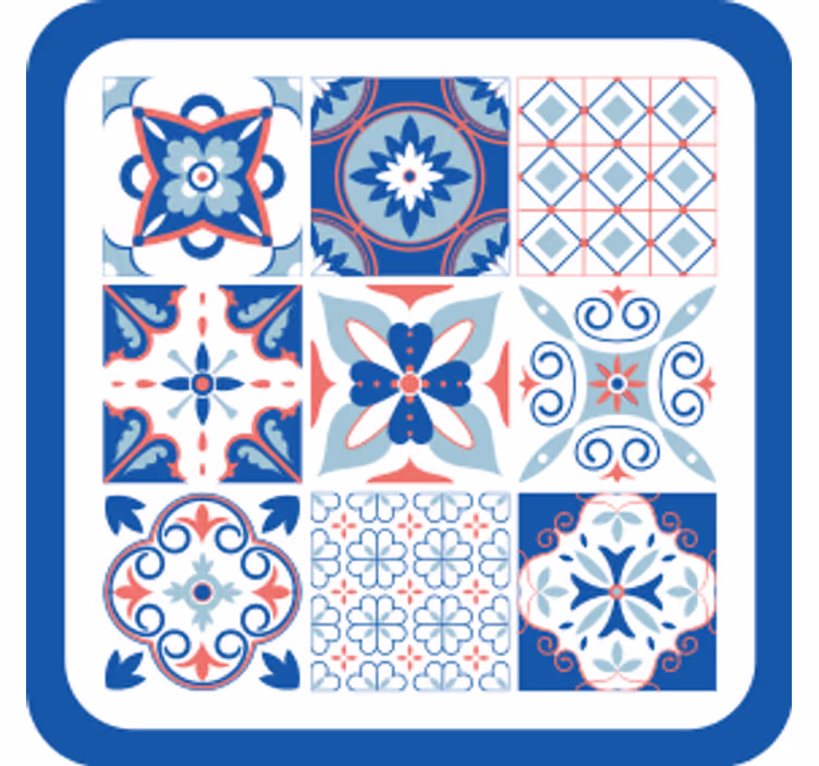 Dessous de verre carreaux motifs géométriques - TenStickers