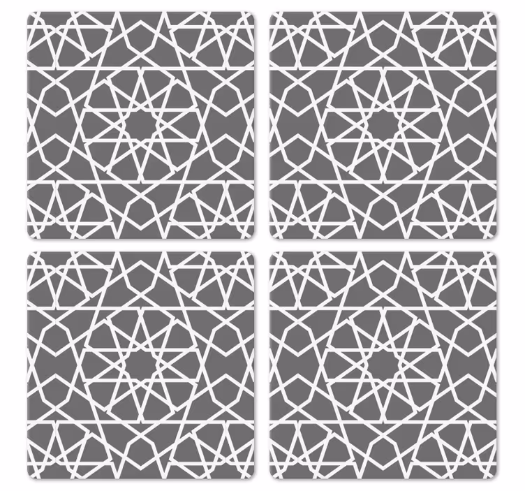 Dessous de verre en carreaux Style arabe gris - TenStickers