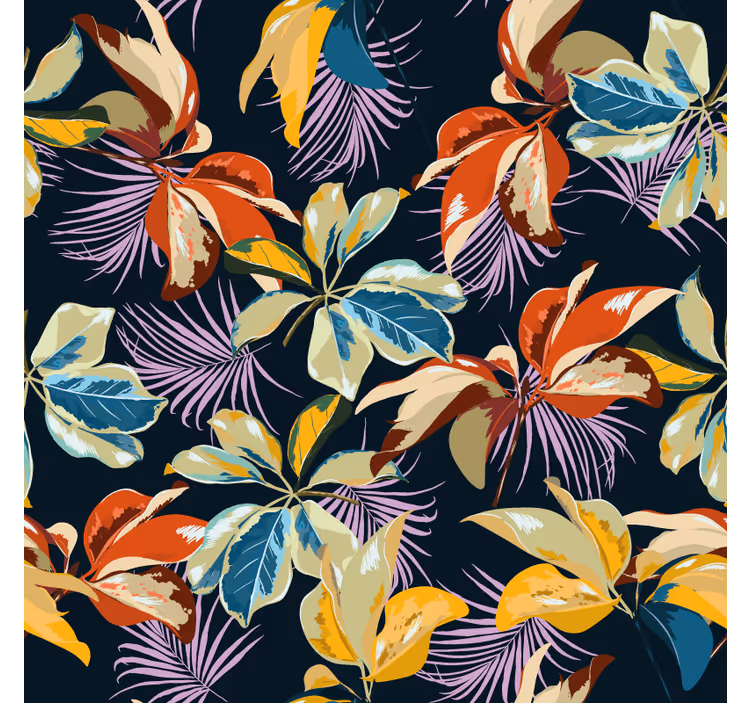 Dessous de verre motif feuilles colorées - TenStickers