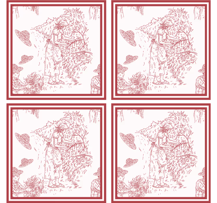 Dessous de verre vintage illustration de scène rustique - TenStickers