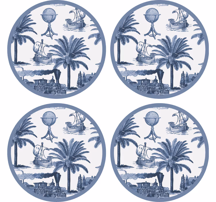 Dessous de verre vintage thème exploration classique - TenStickers