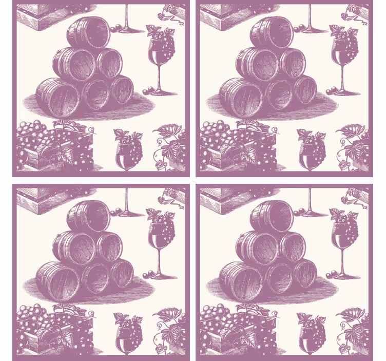 Dessous de verre bière fûts et verres - TenStickers