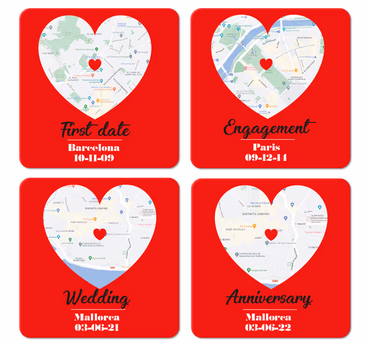 Sous-verre mariage Lieux de moments spéciaux - TenStickers
