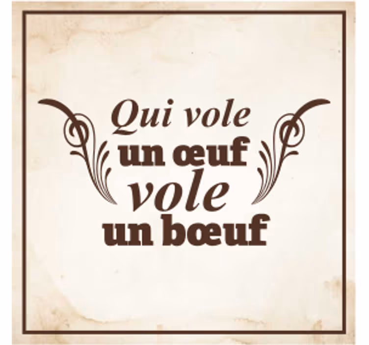 Dessous de verre vintage Qui vole un œuf - TenStickers