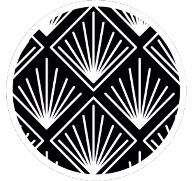 Dessous de verre Art déco motif noir et blanc - TenStickers