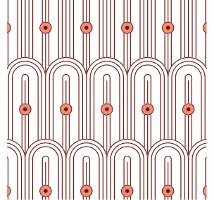 Dessous de verre Art Déco motif rouge et blanc - TenStickers
