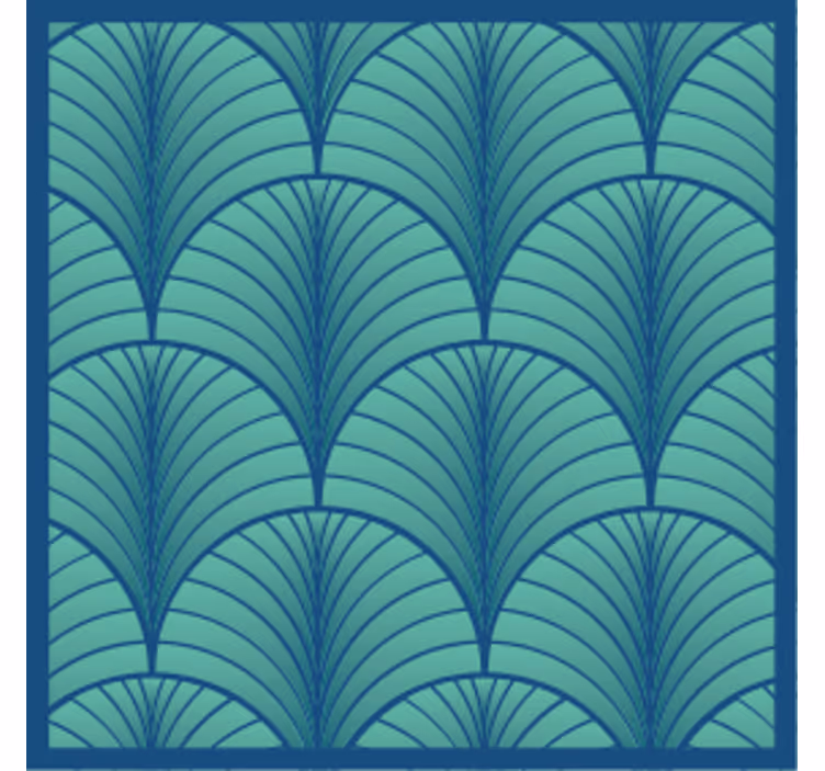 Dessous de verre Art Déco motif vert et bleu - TenStickers