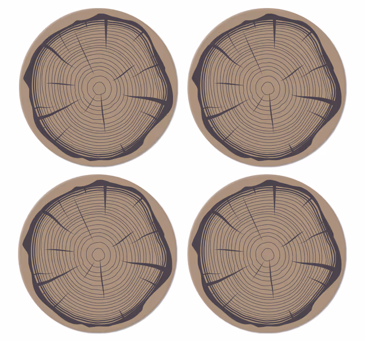 Dessous de verre vintage rondins de bois - TenStickers