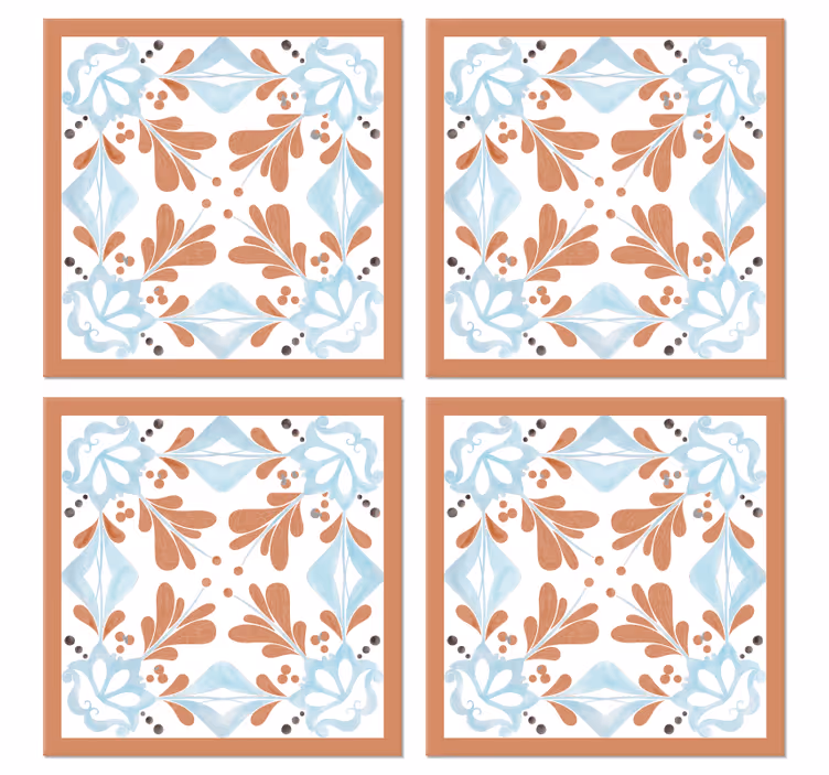 Sous-verre motif floral style méditerranéen - TenStickers