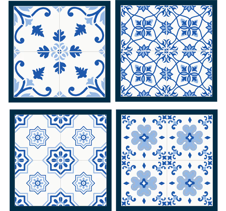 Sous-verre set carreaux arabesques - TenStickers