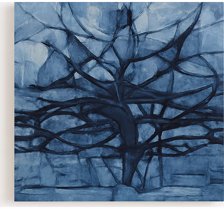 Tableau arbres conception de nuances de gris - TenStickers